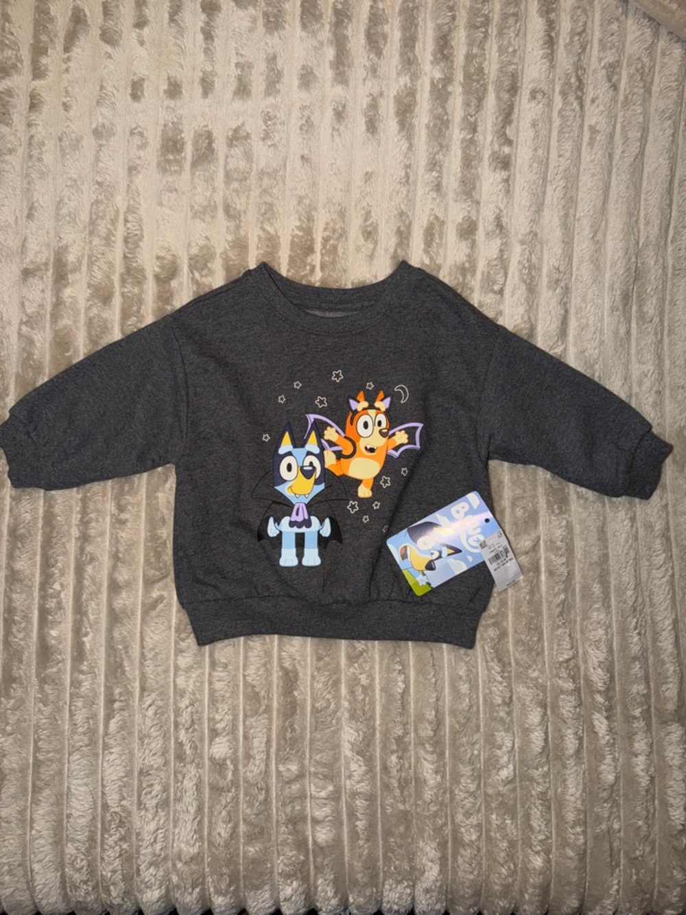 Old Navy Dark Gray Kids Character Sweatshirt with Orange and Light Blue Accents